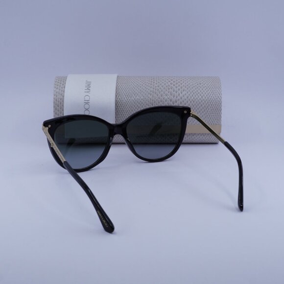 Jimmy Choo AXELLE/G/S 0807 9O Cat Eye Sunglasses - Black/Gold/Grey - Picture 6 of 10
